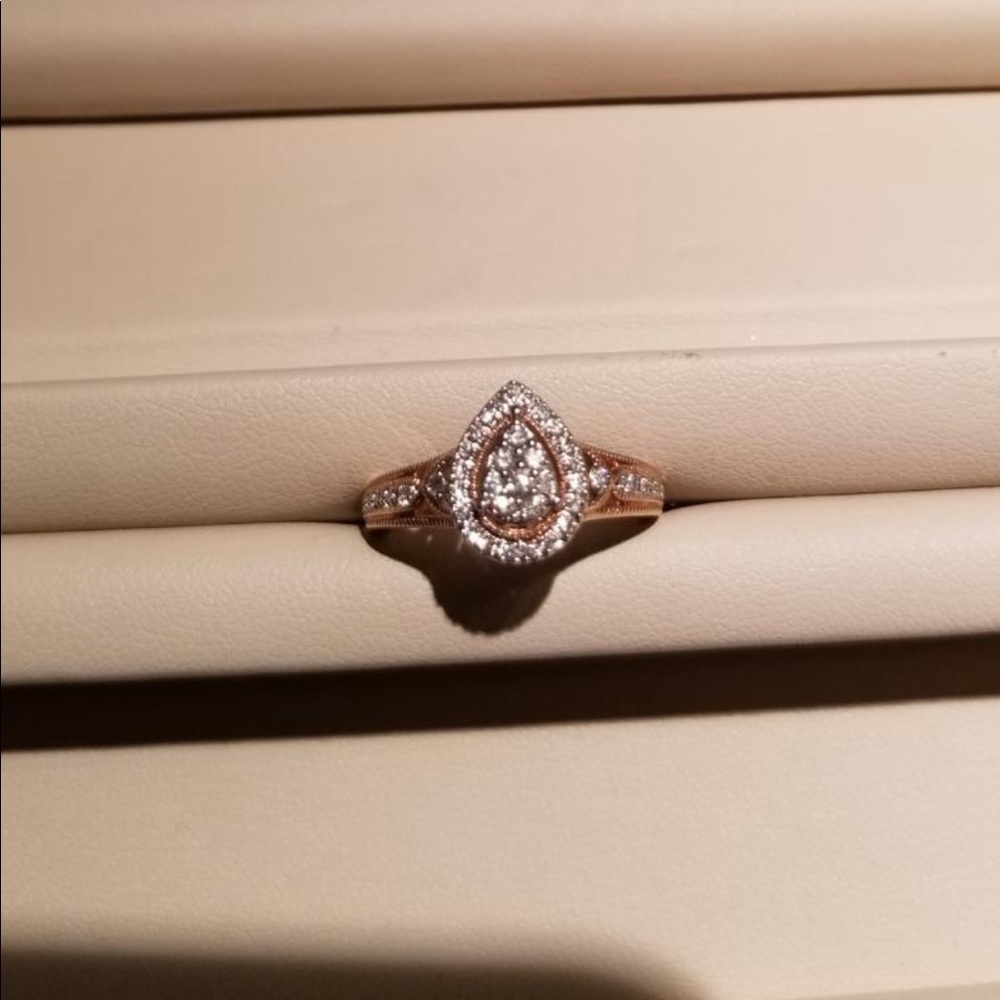 Pear shaped engagement or promise ring